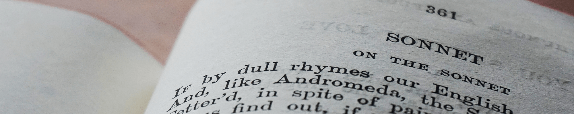 up close of book with sonnet